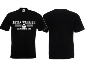 Frauen T-Shirt - Aryan Warrior - Lindisfarne 793 - Motiv 1 - Schwarz Frauen T-Shirt - Aryan Warrior - Lindisfarne 793 - Motiv 1 - Schwarz