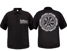 Polo-Shirt - Aryan Warrior - Vegvisir - Motiv 1 - schwarz/weiß Polo-Shirt - Aryan Warrior - Vegvisir - Motiv 1 - schwarz/weiß