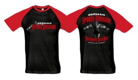 Raglan T-Shirt - German Sports Division - schwarz/rot Raglan T-Shirt - German Sports Division - schwarz/rot