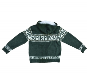 Runenstrickjacke Winter - Germania - dunkelgrün Runenstrickjacke Winter - Germania - dunkelgrün