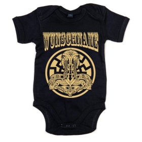 Baby-Bodie - Wunschname - Schwarze Sonne mit Thors Hammer - Junge Baby-Bodie - Wunschname - Schwarze Sonne mit Thors Hammer - Junge