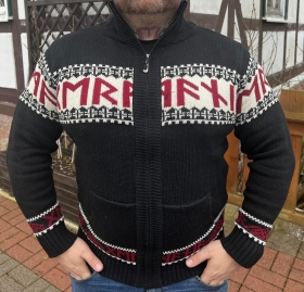 Runenstrickjacke - Germania - schwarz-weiß-rot +++EINZELSTÜCK+++ Runenstrickjacke - Germania - schwarz-weiß-rot +++EINZELSTÜCK+++
