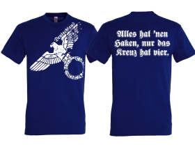 T-Hemd - Alles hat nen Haken, nur das Kreuz hat vier - navy T-Hemd - Alles hat nen Haken, nur das Kreuz hat vier - navy