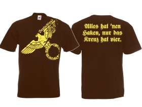 T-Hemd - Alles hat nen Haken, nur das Kreuz hat vier - braun T-Hemd - Alles hat nen Haken, nur das Kreuz hat vier - braun