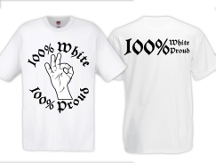 T-Hemd - White Power - Logo - Modern - 100% White/Proud - großer Frontdruck - weiß