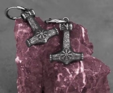 Ohrringe - Thors Hammer - mit Vegvisir - 1 Paar