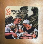 Getränkeuntersetzer - Volksgemeinschaft statt NWO