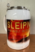 Bierkrug mit Zinndeckel - Sleipnir - Die Welt in Flammen