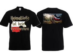 Frauen T-Shirt - Heimatliebe ist kein Verbrechen - mit Rückendruck - schwarz