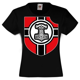 Kinder T-Shirt - Thor Hammer mit Wappen - schwarz Kinder T-Shirt - Thor Hammer mit Wappen - schwarz
