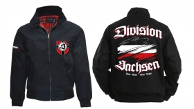 Harrington Jacke - bedruckt - schwarz - Division Sachsen - Motiv 2 Harrington Jacke - bedruckt - schwarz - Division Sachsen - Motiv 2